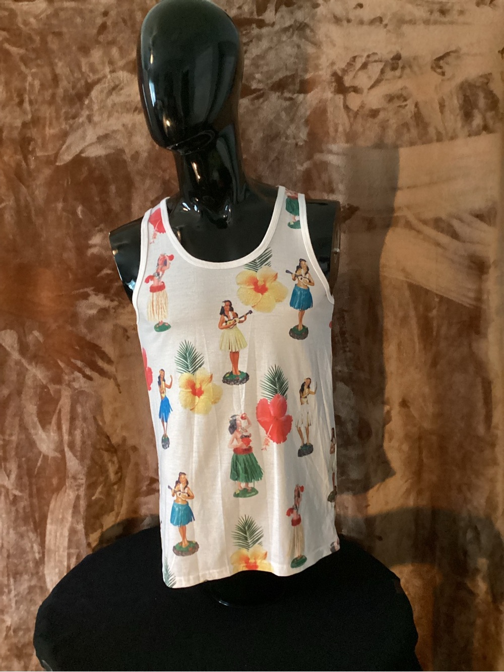 Men's White Hawaiian Hula Graphic Tank Top I love this shirt…too big.